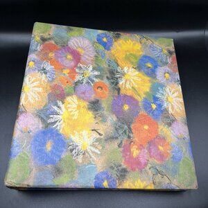 Vintage Impressionist Floral Scrapbook Album Colorful Retro Flower Power Photo